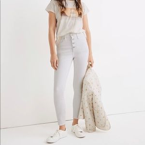 Madewell 9”Mid-Rise Skinny Crop Jeans in Button-Front Edition Size 26 white